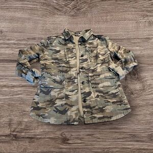 Mittoshop Women’s Camo Button Up Safari Jacket Size Large